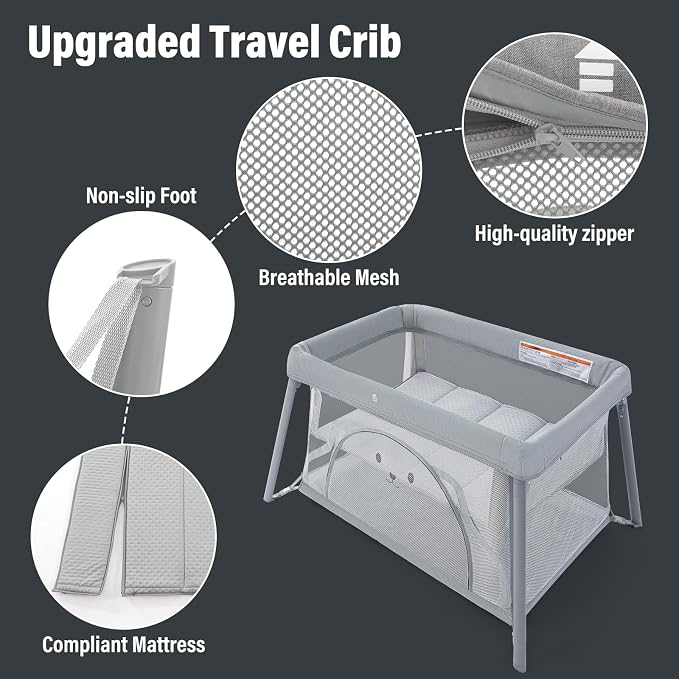 Travel Crib, Portable Crib for Baby, Pack and Play for Babies and Toddler - Image 3
