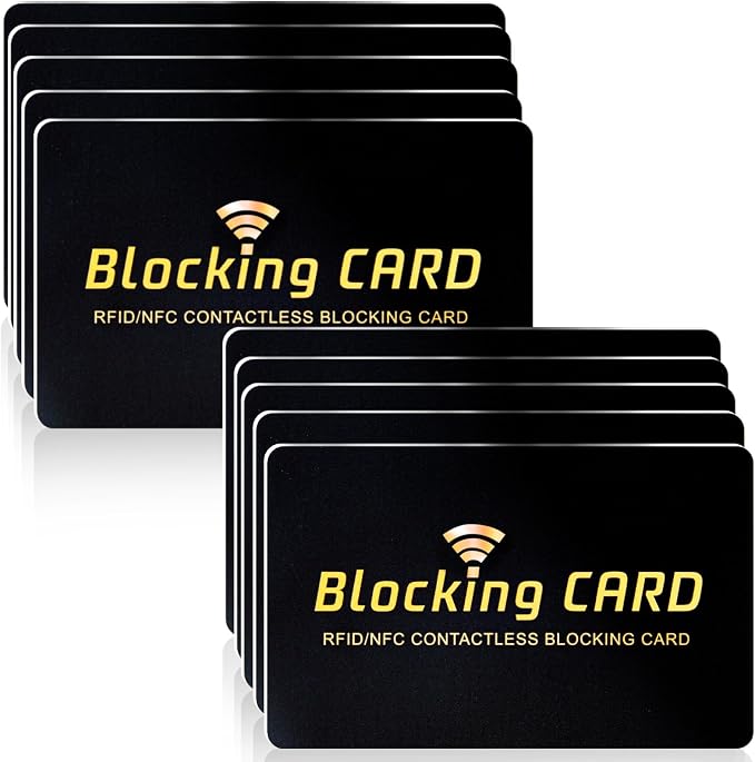 RFID Blocking Card 10 pack, One Card Protects Entire Wallet, RFID/NFC by Linmxiy