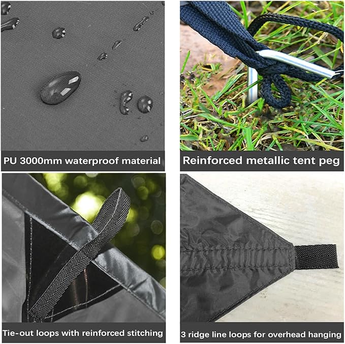 KALINCO Tent Tarp, Picnic Mat Camping Tarp Tent Hammock Tarp, pu Waterproof - Image 2