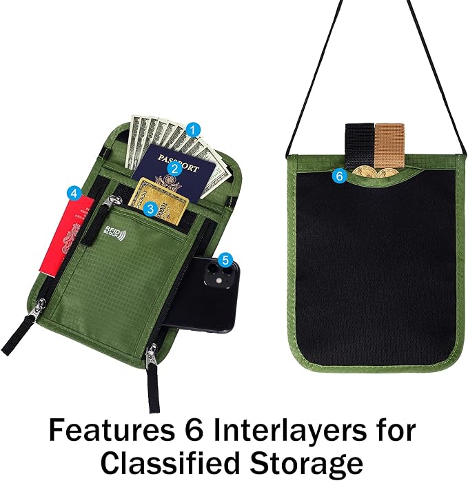 Travel Pouch Neck Wallet Family Passport Holder Organizer Case - Image 3