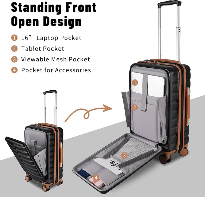 22×14×9 Airline Approved Carry On Expandable Luggage - Image 5
