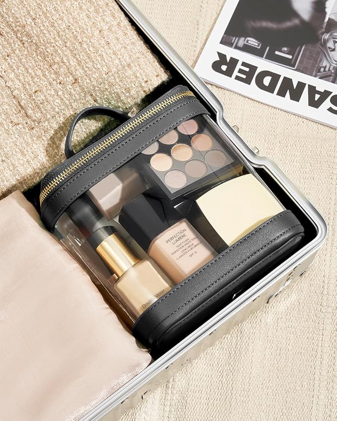 ROWNYEON Clear Makeup Case Toiletry Bag Multipurpose Travel Makeup Train Case - Image 4
