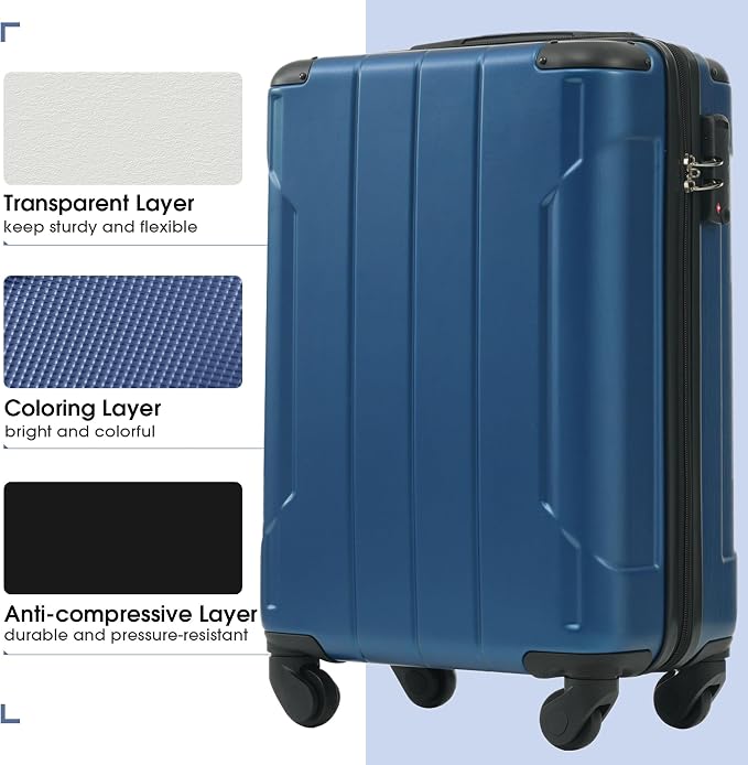 Merax Luggage Set 3 Piece Carry on Luggage, Lightweight Durable Spinner Suitcase - Image 7