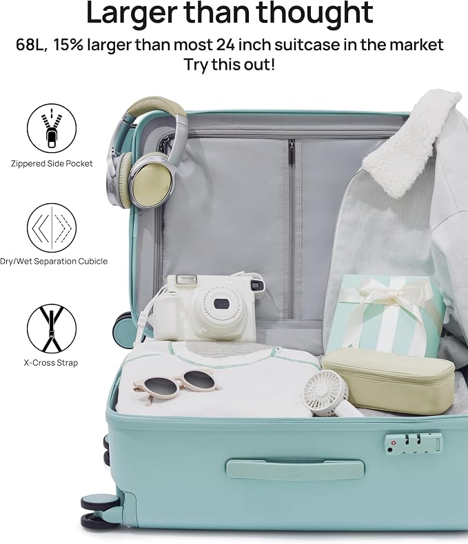Trunk Luggage 22 Inch, Small Checked Luggage - Image 6