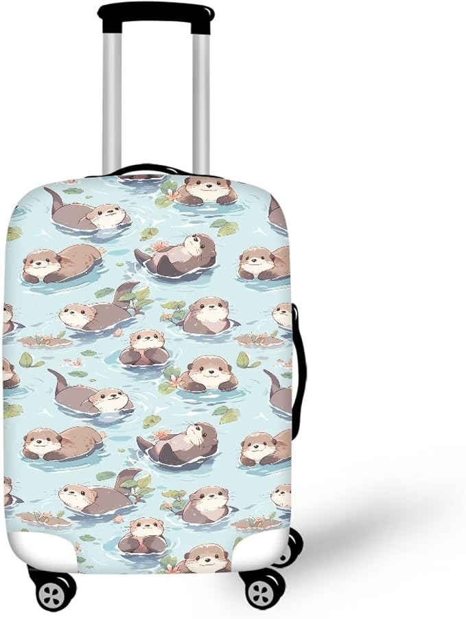 Otter Print Suitcase Cover Fit 22-25 Inch Travel Luggage Covers by Dremagia