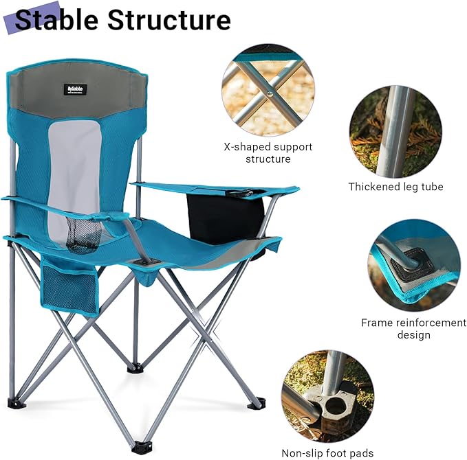 Camping Folding Chair Outdoor Lawn Portable Lightweight Camp Folding Chairs - Image 5