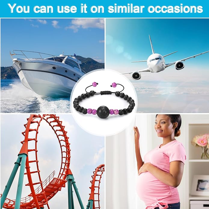 Sureio 6 Pcs Motion Sickness Bands Bracelet Anti Nausea Adjustable Wristband - Image 5