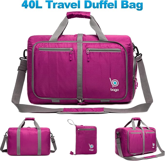 Bago Foldable Duffel Bags for Traveling Women & Men - 40L Sports Packable - Image 9