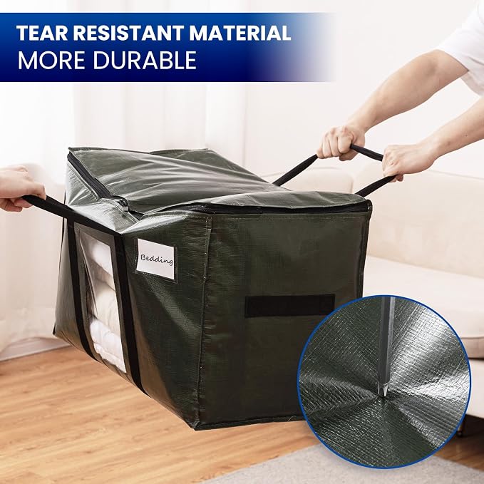 TAILI 12 Pack Green Extra Large Storage Bags, Heavy Duty Totes - Image 6