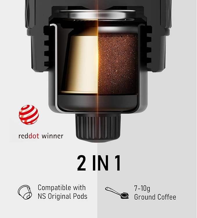 STARESSO Classic Portable Espresso Maker, 2 IN 1 Travel Coffee Maker Compatible - Image 2