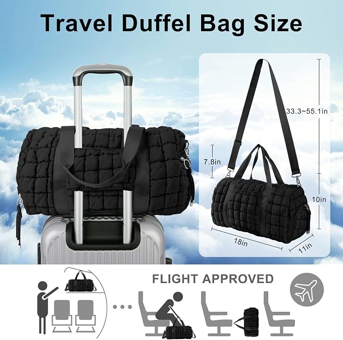 Quilted Travel Duffle Bag Gym Bag - Image 2