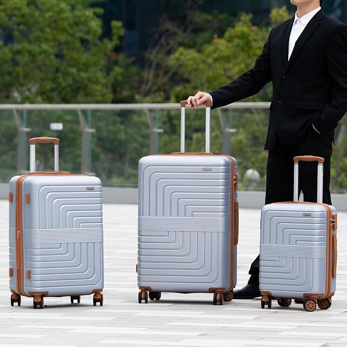Romswi Luggage Sets 3 Piece Expandable PC+ABS Suitcases, Durable Hardshell - Image 2
