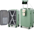 Hanke 28 Inch Luggage with Cup Holder and Charge, Top Opening Hard Shell by Hanke