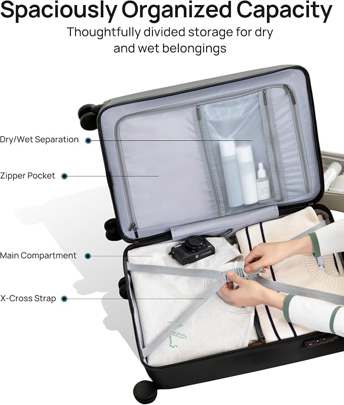 Carry On Suitcase, 20 Inch Carry-On Luggage - Image 9