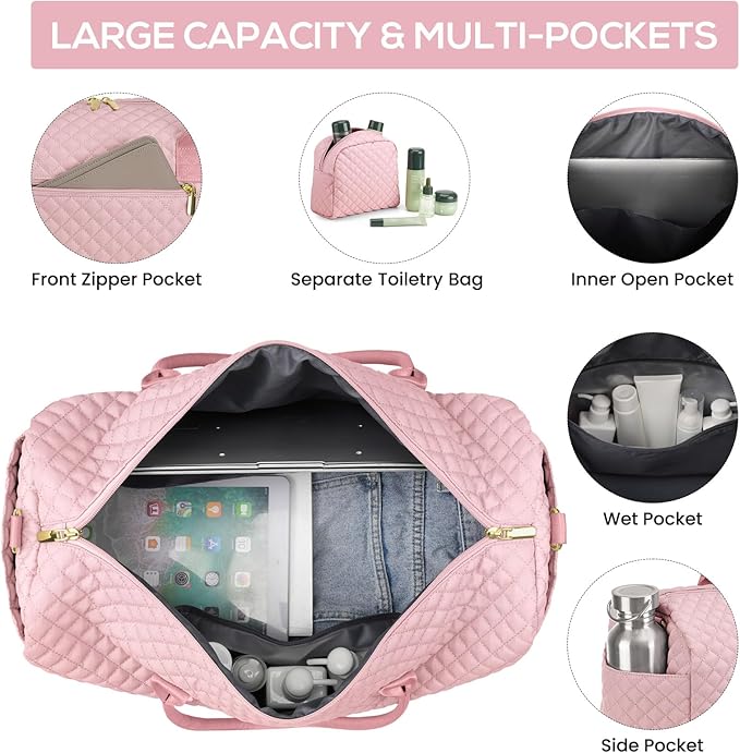 Travel Duffle Bag for Women Weekender Overnight Bag - Image 2