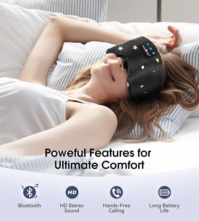 MUSICOZY Mulberry Silk Bluetooth Sleep Mask - Image 2