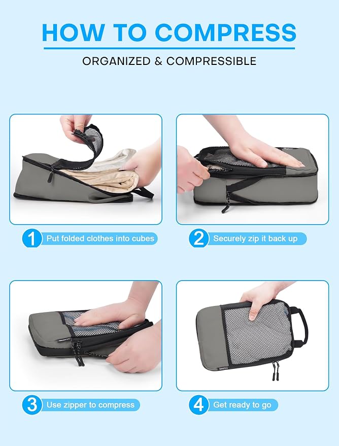 4 PCS Set Compression Packing Cubes - Image 3