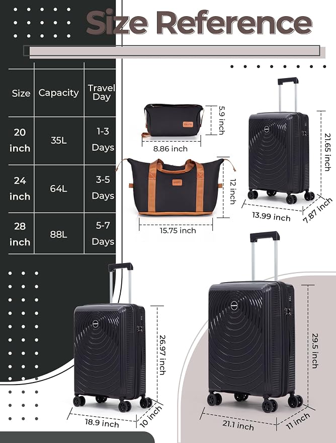 Luggage Sets 5 Piece, Suitcases - Image 7