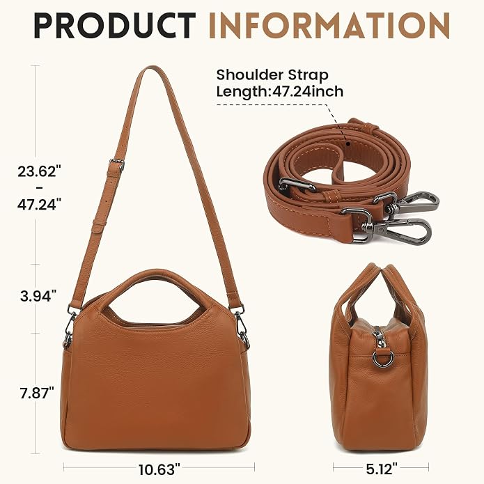 KOGTLA Genuine Leather Purses for Women, Crossbody Shoulder Bags - Image 5