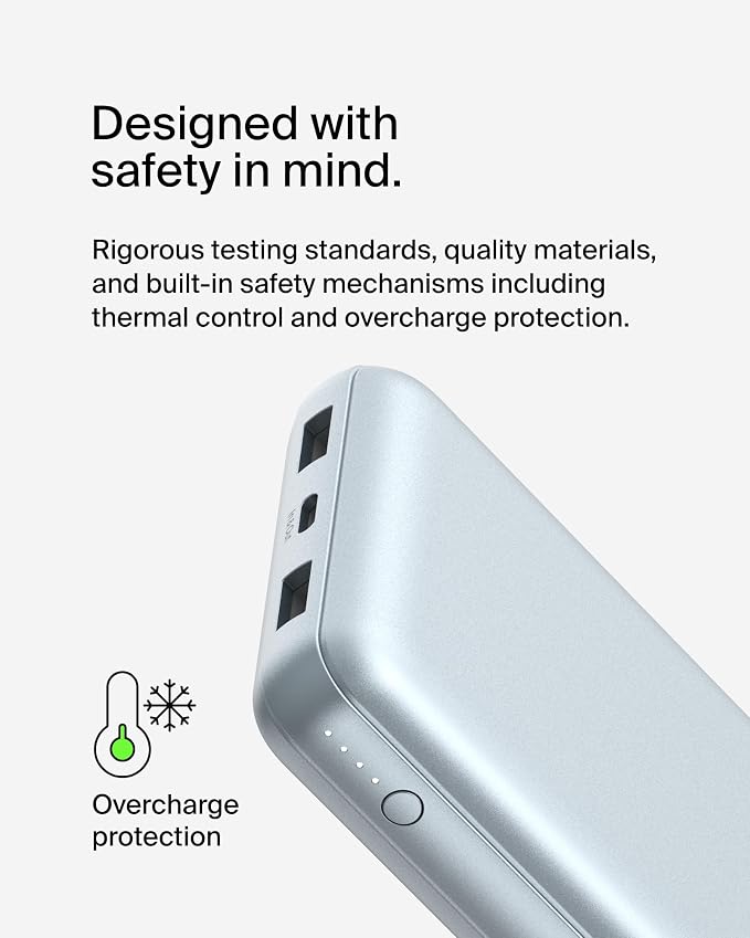 Belkin Portable Charger, USB-C Power Bank 20000 mAh w/ 2 USB-A Ports, 15W - Image 10