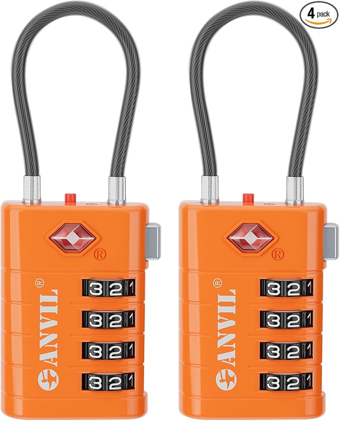 ANVIL 4 Digit Luggage Locks, TSA Locks by ANVIL