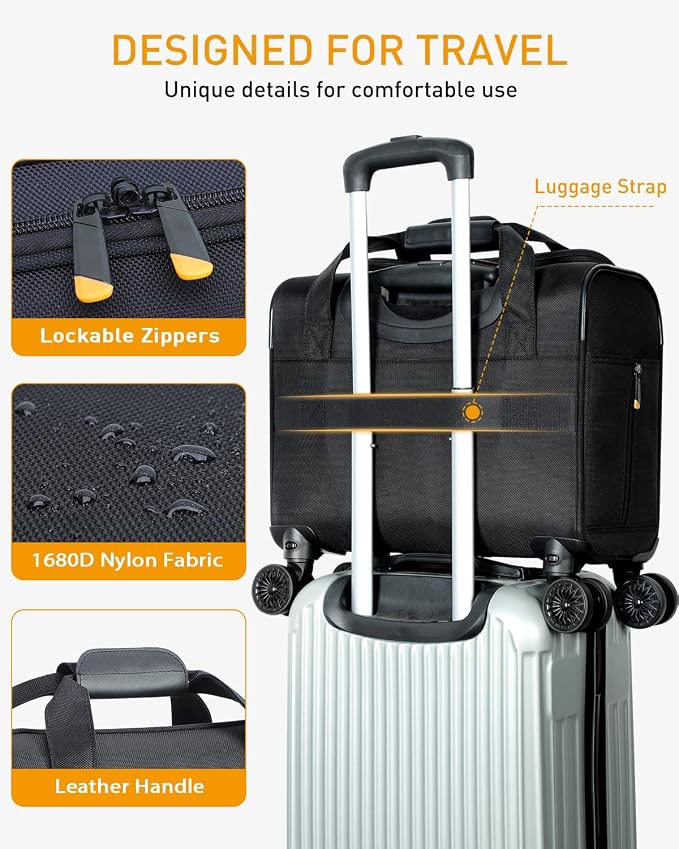 Rolling Laptop Bag, Rolling Briefcase - Image 5