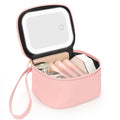 Relavel Mini Makeup Bag with Led Mirror, Small Cosmetic Bag with 3 Light Modes by Relavel