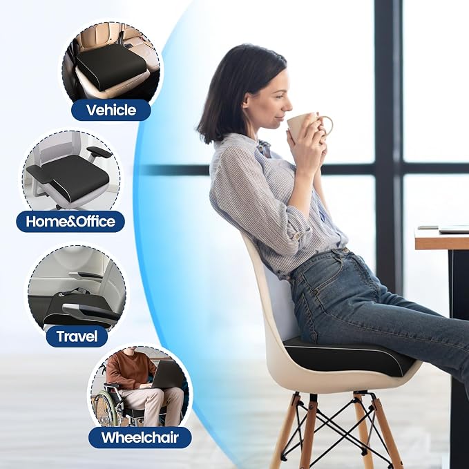 Seat Cushion for Tailbone Pain Relief, Office Chair Cushion, Memory Foam Large - Image 4