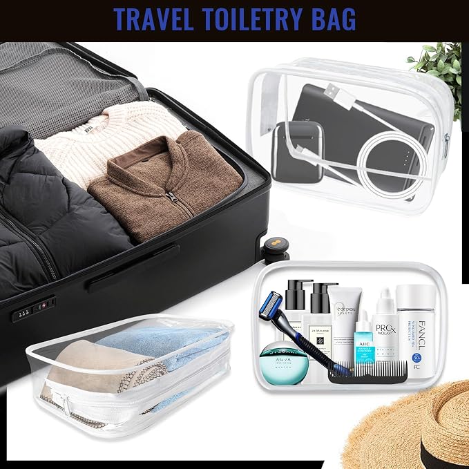 16 Pieces Clear Makeup Bags Bulk, TSA Approved Toiletry Bag - Image 6