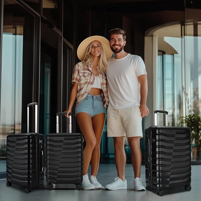 Lightweight Luggage with Spinner Wheels & YKK Zipper, Hard Shell 3-Piece - Image 9