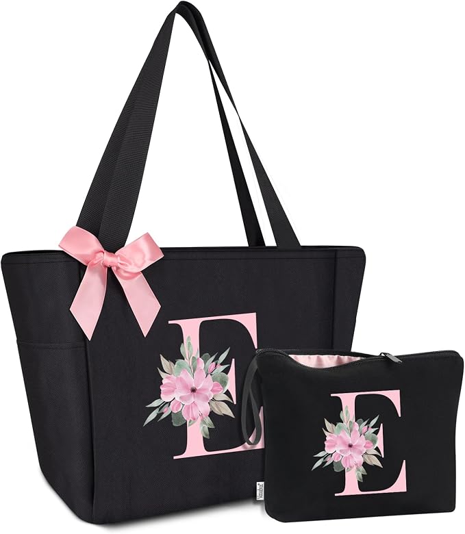 Vavabox Tote Bag, A-Z Initial Monogrammed Waterproof Tote Bag, Bridesmaid Gifts by Vavabox