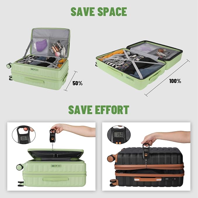 3-Piece 20/24 Top Opening Hardshell Lightweight Luggage and 28-Inch Clamshell - Image 4