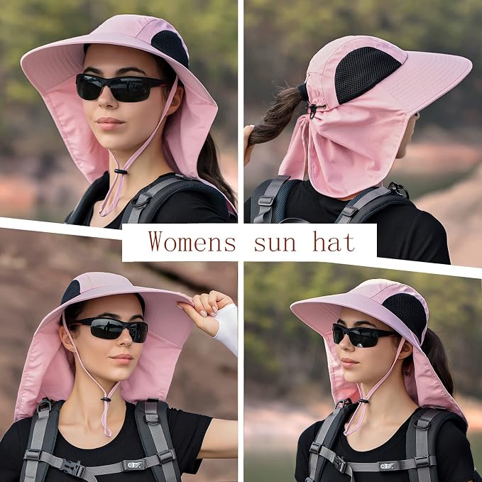 Sun Hat for Men Women with Neck Flap, UPF 50+ UV Protective Hiking Fishing Hats - Image 5