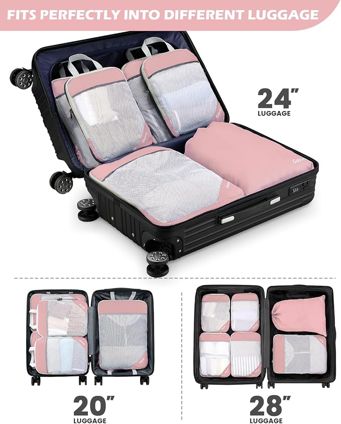 Compression Packing Cubes, Gonex Extensible Storage Mesh Bags Organizers - Image 7