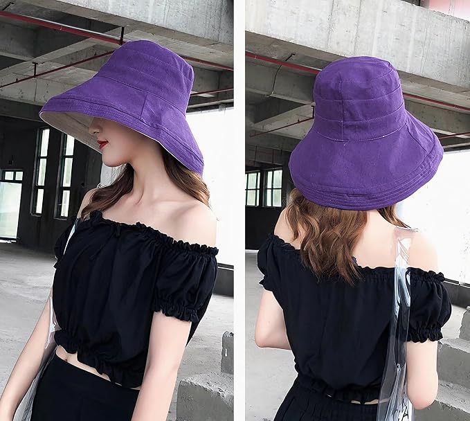 Women Wide Brim Sun Hats Metal Wired Edge Summer UV Protection Beach Fishing Hat - Image 2