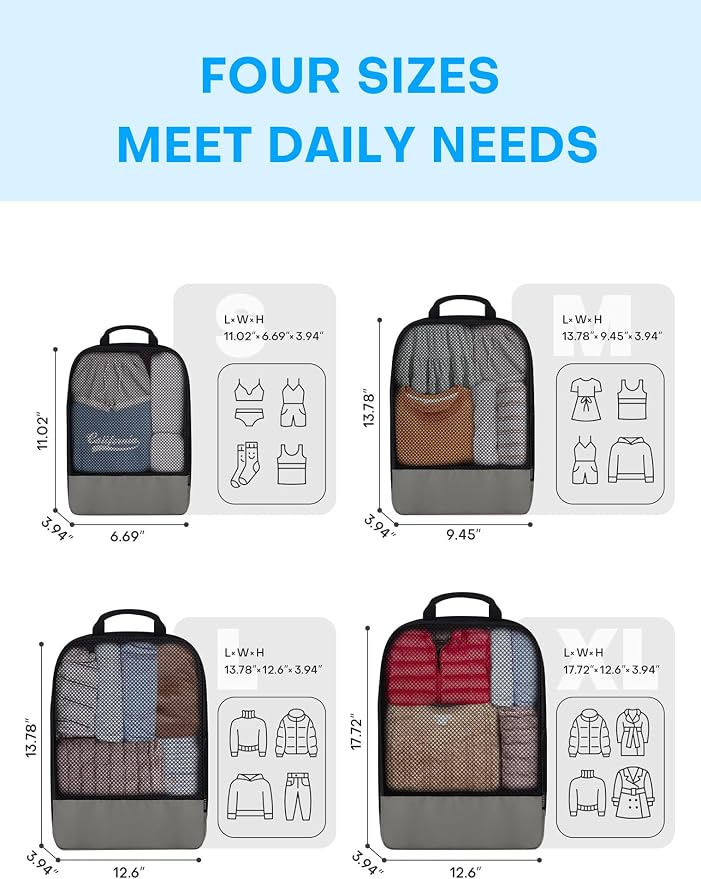 4 PCS Set Compression Packing Cubes - Image 2