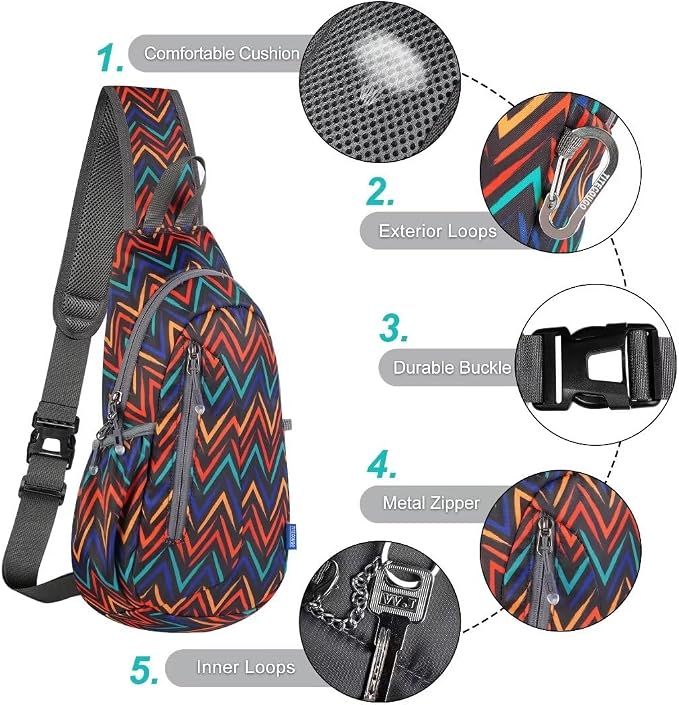 TITECOUGO Small Sling Bag, Lightweight Crossbody Backpack - Image 5