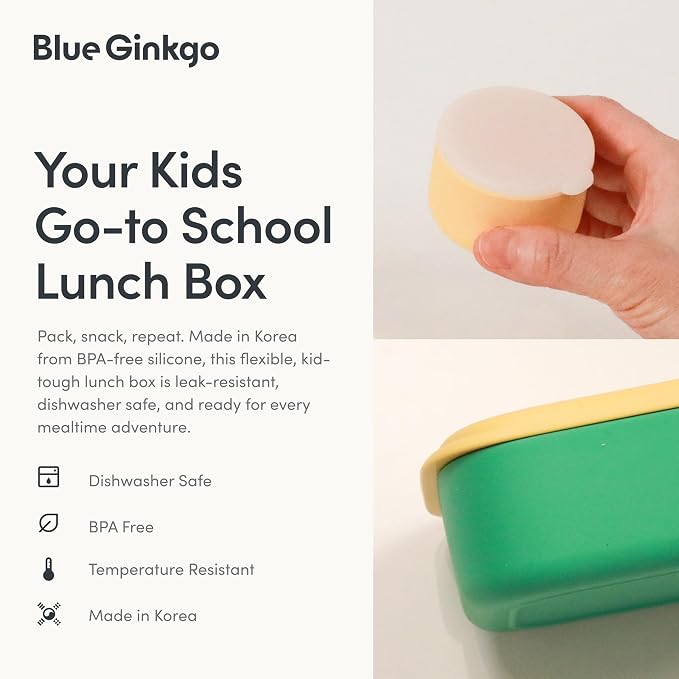 BLUE GINKGO Silicone Lunch Box Set – Durable Heavy-Duty Silicone Bento Box - Image 5