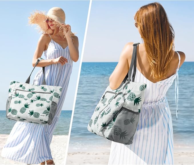 G4Free Beach Bag, Waterproof Sandproof Beach Tote Bag, Large Capacity Foldable - Image 7