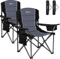 Romswi Oversized Camping Chairs, Heavy Duty Support 500 LBS, Padded Back & Arm by Romswi