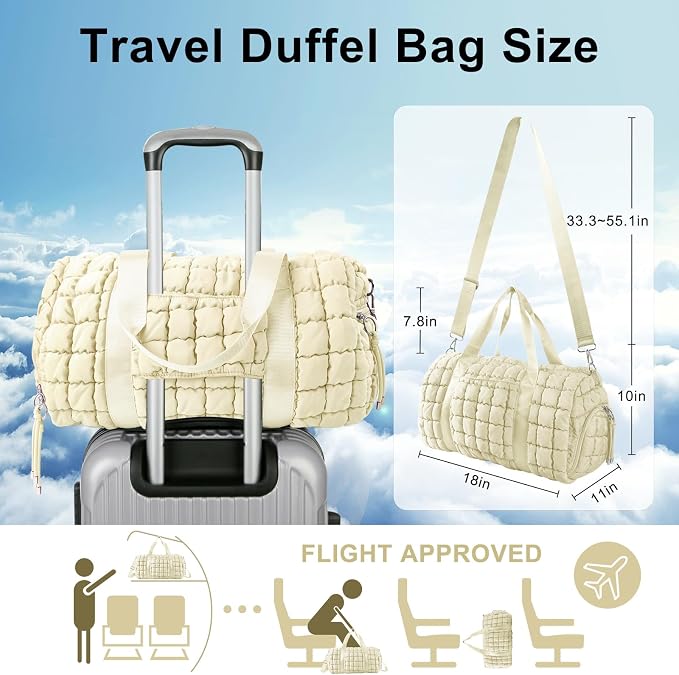 Quilted Travel Duffle Bag Gym Bag - Image 2