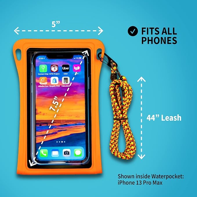 Waterproof Phone Pouch w/Long Lanyard | IPX8 Adventure Grade Cellphone Dry Bag - Image 6