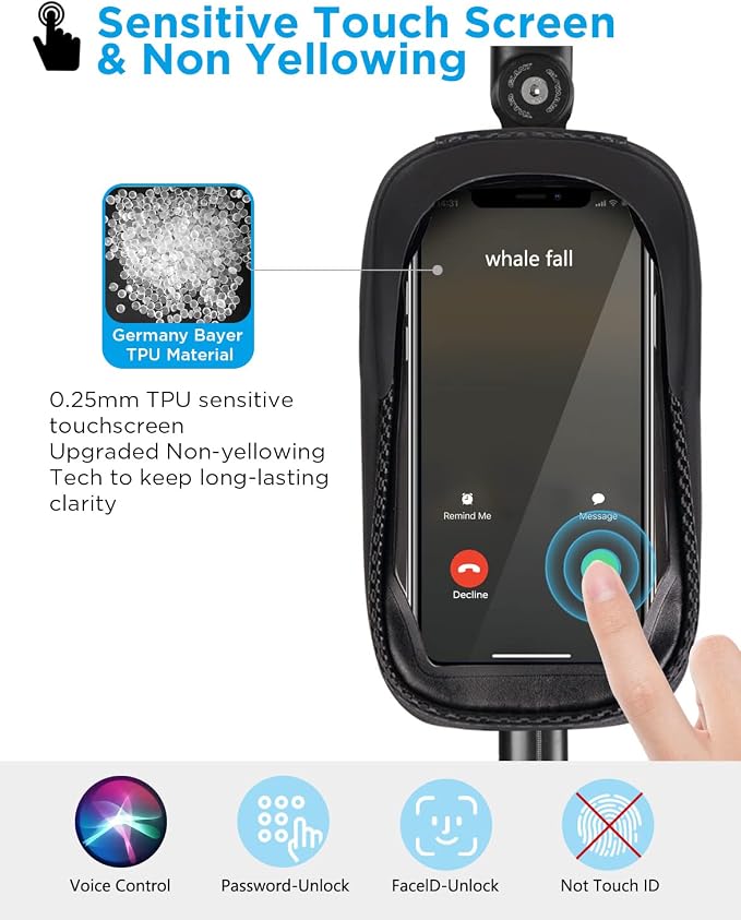 whale fall Hard Casing Floral Bike Bag, Never Deform/Waterproof, Bike Phone - Image 4