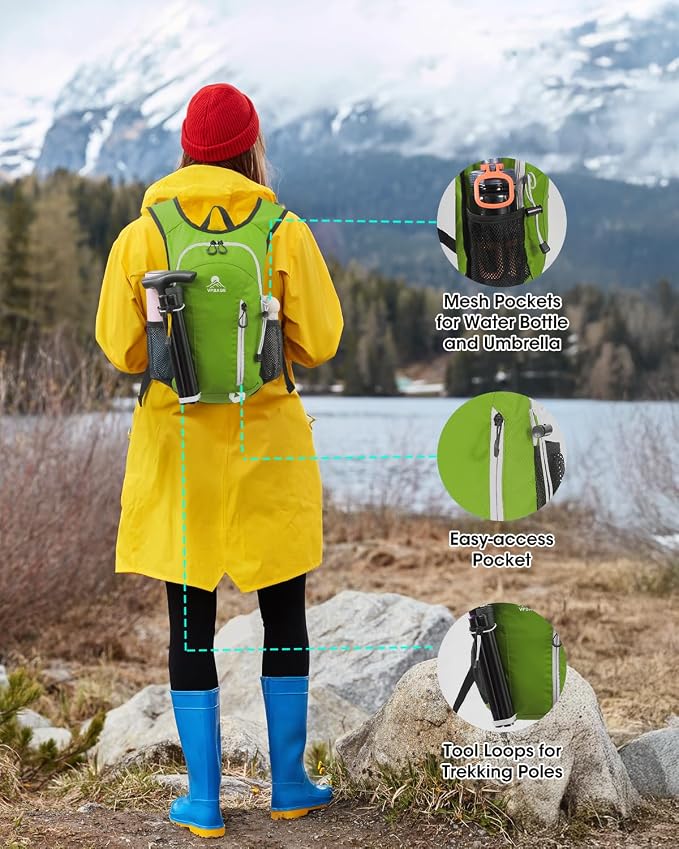 Small Hiking Backpack with Front Phone Holder, Packable Back pack with Chest - Image 3