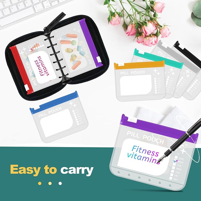 A7-L Water-Proof Pill Pouch Set， Large Pill Organizer, BPA Free, A7-L Pill - Image 2