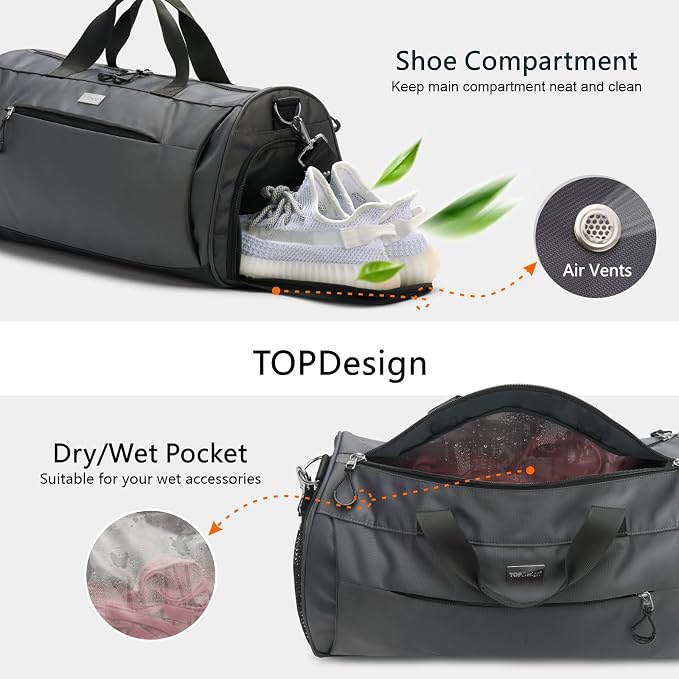 TOPDesign Gym Bag for Women & Men, Unisex Duffel Bag - Image 6