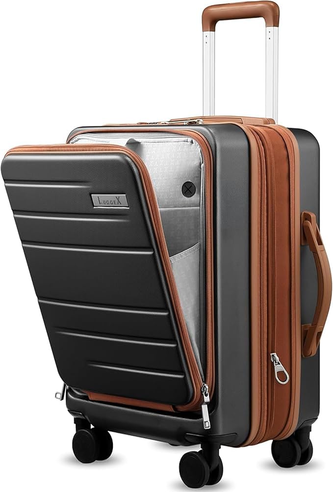 LUGGEX Carry On Luggage 22x14x9 Airline Approved, Expandable Polycarbonate by LuggeXLUGGAGE