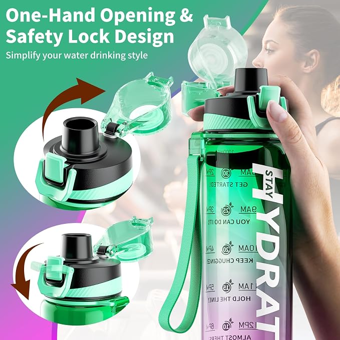 Water Bottle, 32 oz Motivational Water Bottles - Image 7