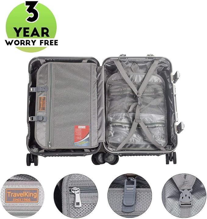 TRAVELKING All Aluminum Carry On Luggage - Image 4