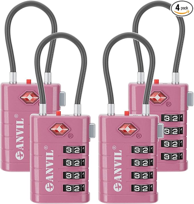 ANVIL 4 Digit Luggage Locks, TSA Locks by ANVIL